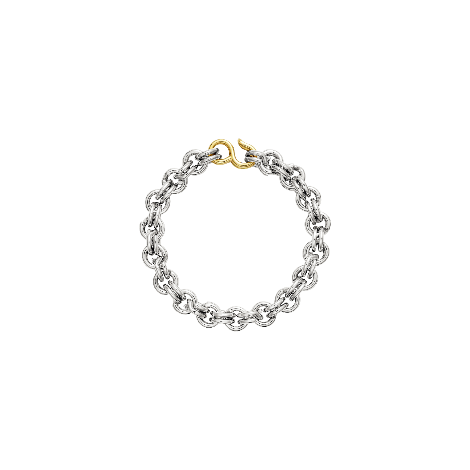 Keychain Bracelet, Large Link, Gold Hook