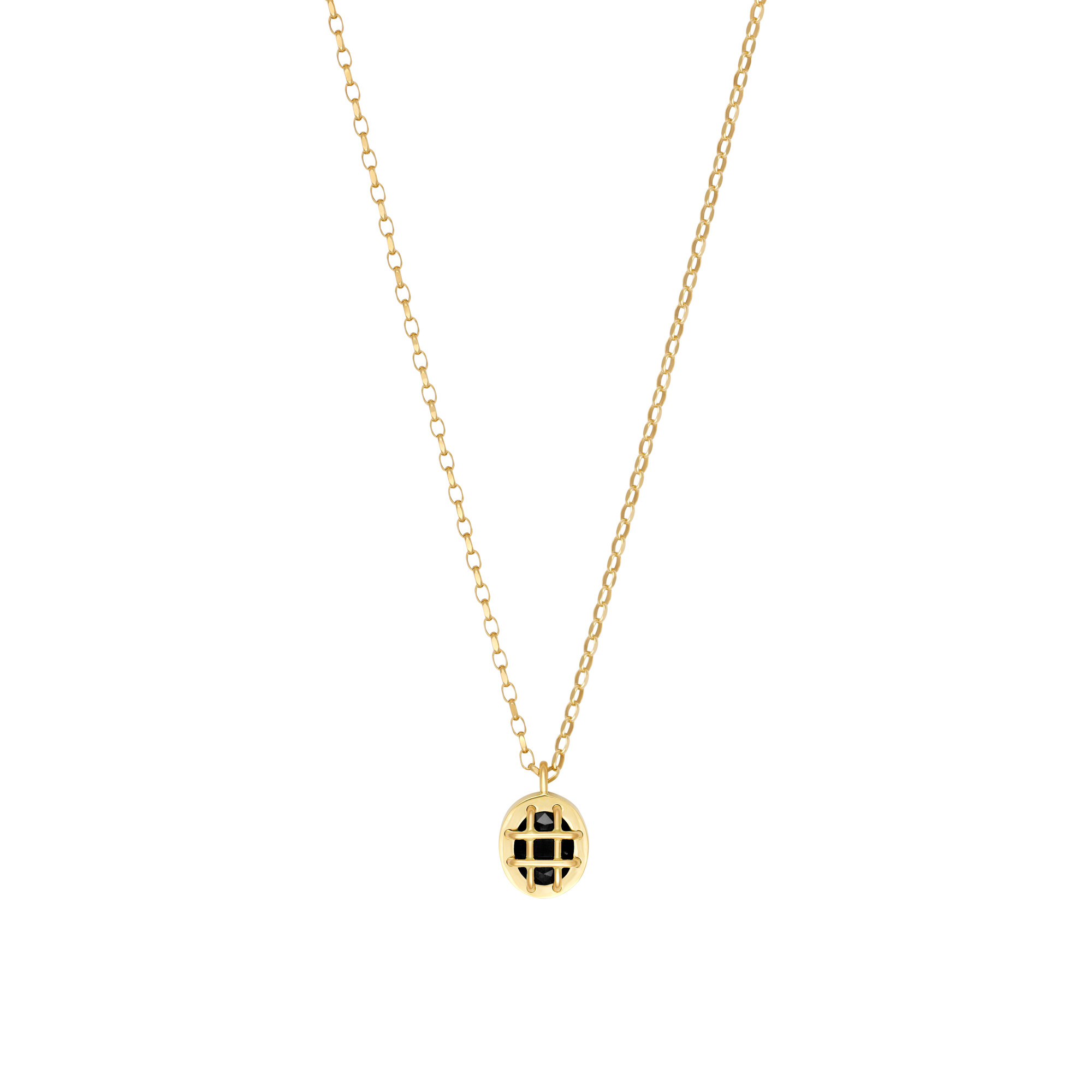 Cage Oval Pendant, Onyx