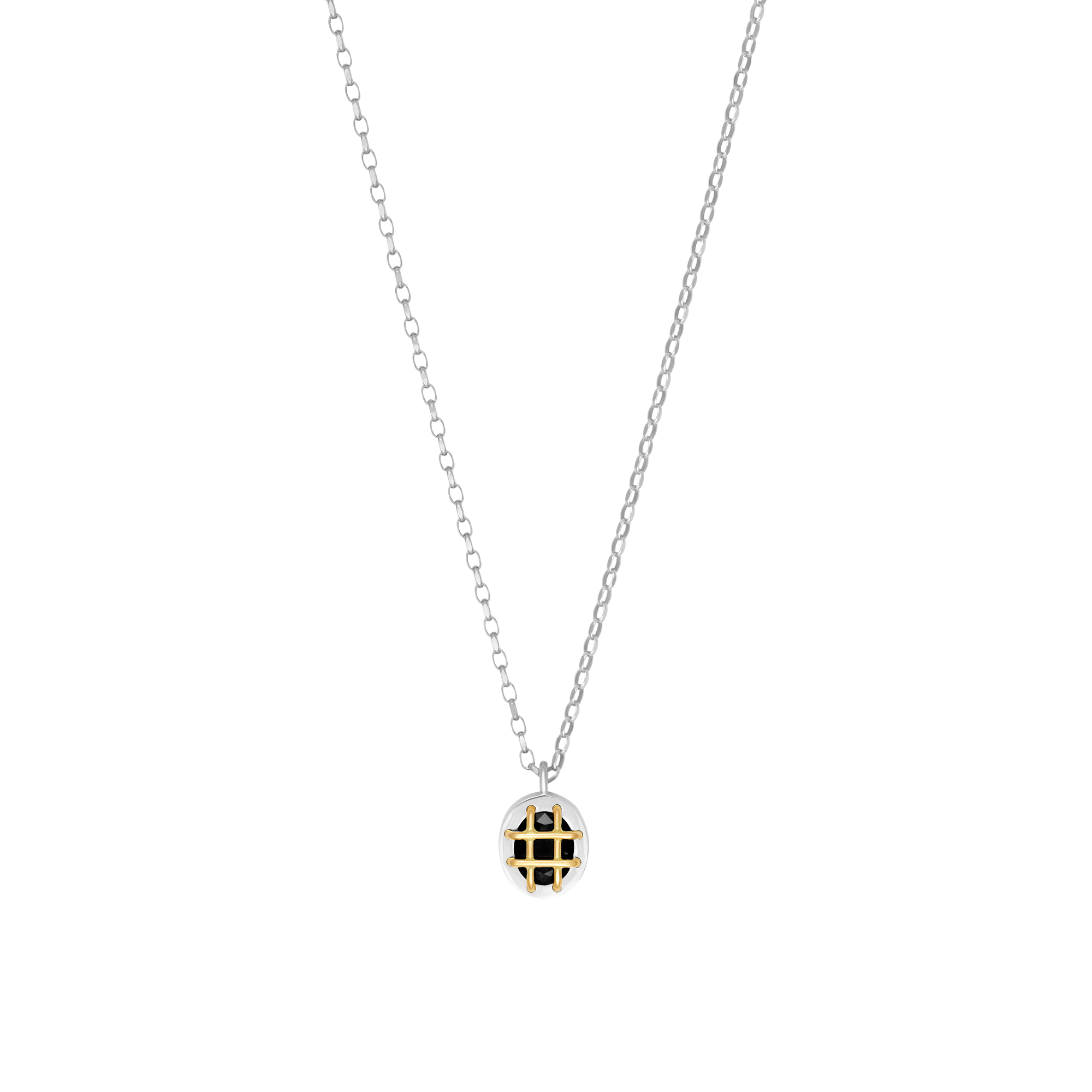 Cage Oval Pendant, Onyx