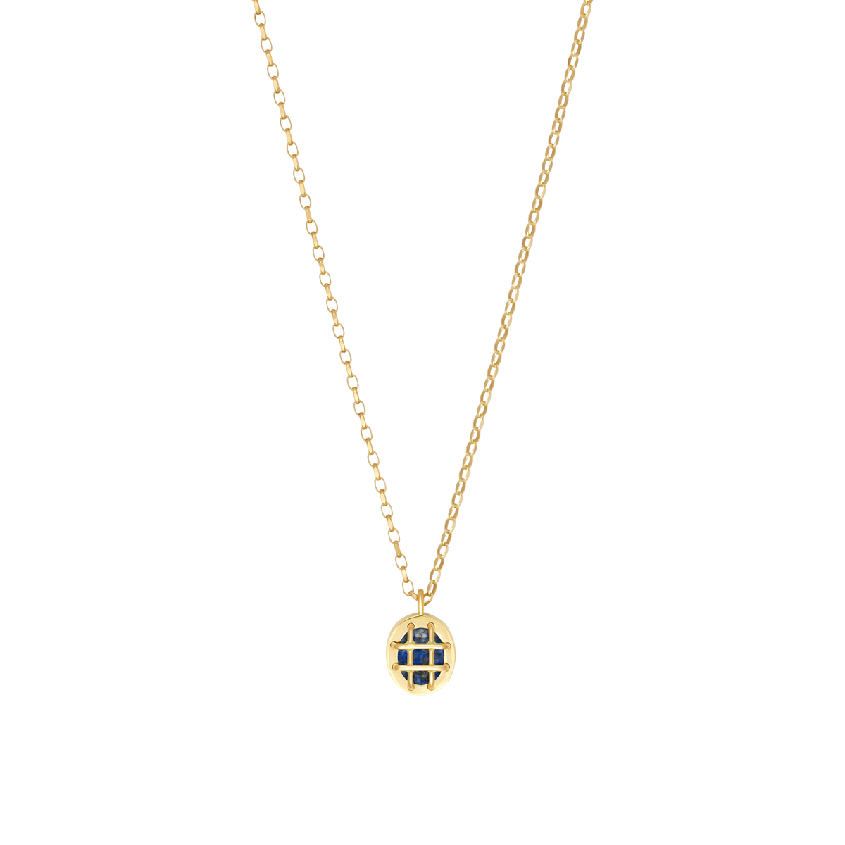 Cage Pendant (Oval) with Lapis Lazuli