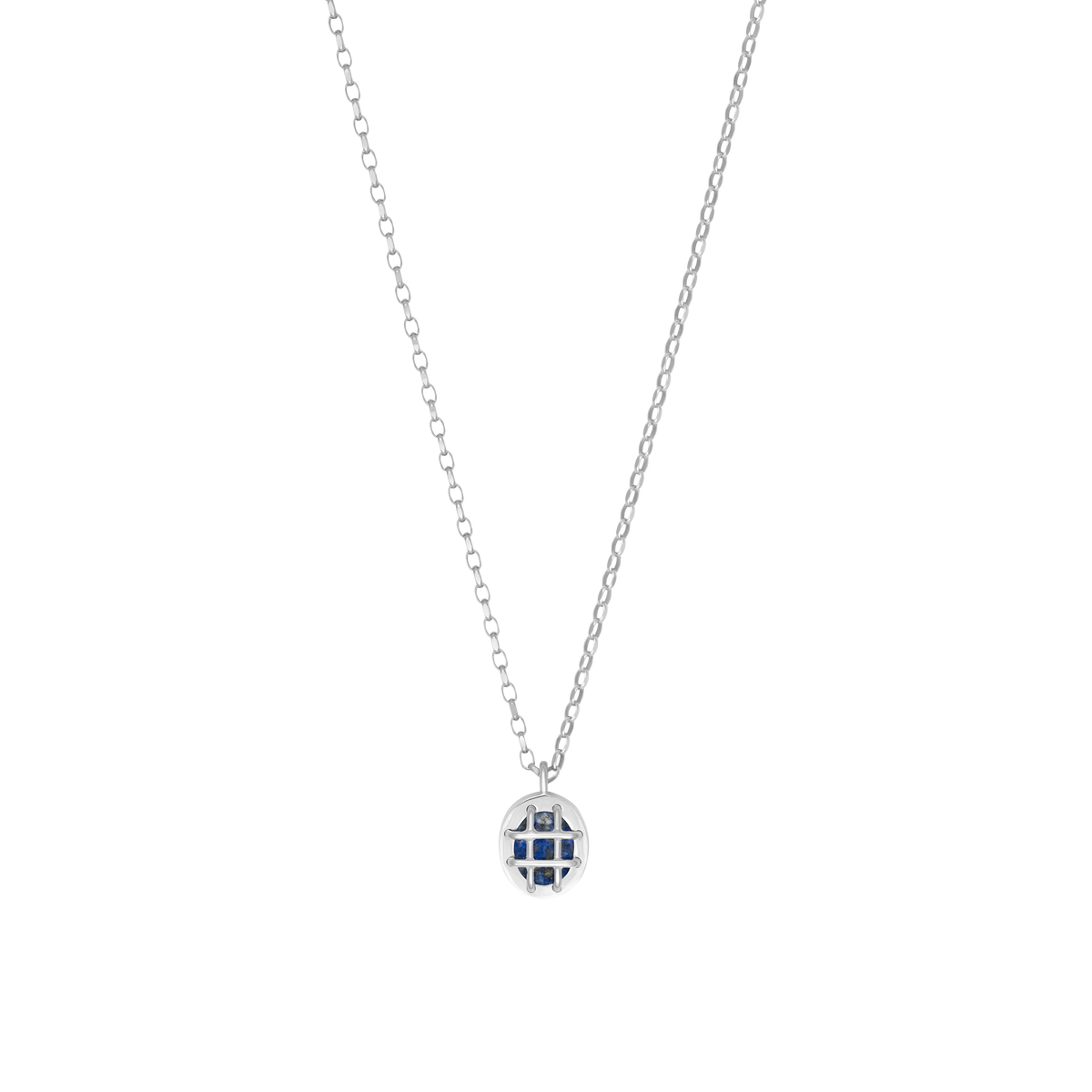 Cage Pendant (Oval) with Lapis Lazuli
