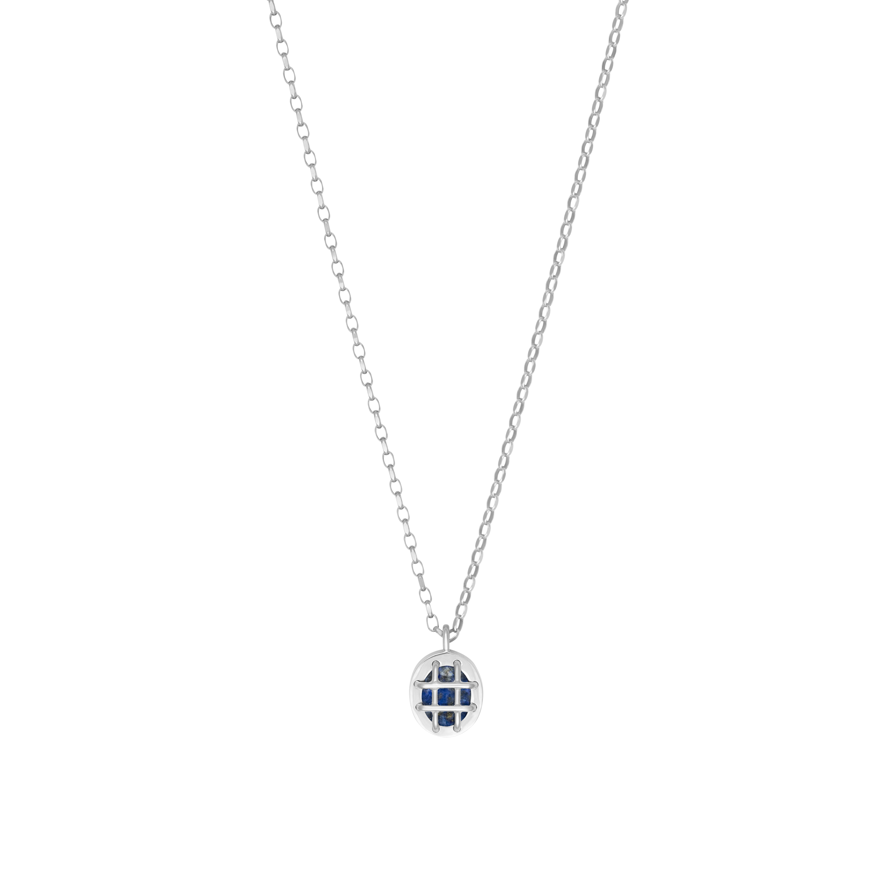 Cage Pendant (Oval) with Lapis Lazuli