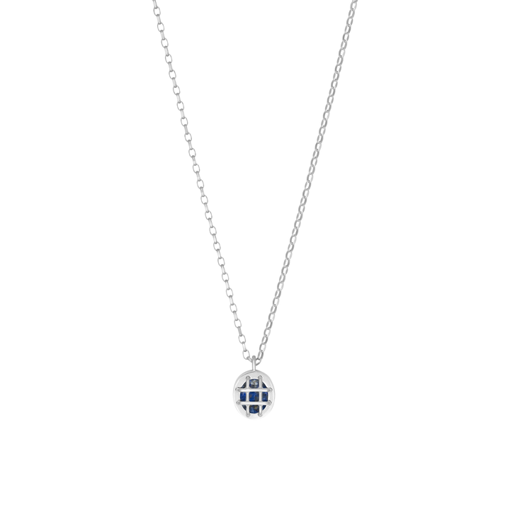 Cage Pendant (Oval) with Lapis Lazuli