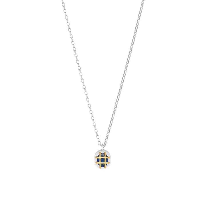 Cage Pendant (Oval) with Lapis Lazuli