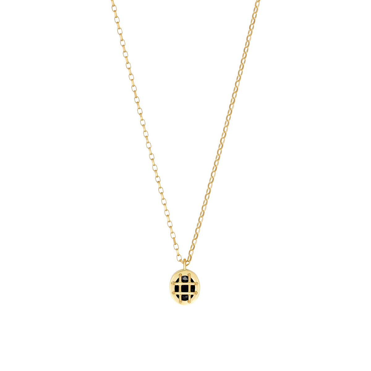 Cage Pendant (Oval) with Onyx