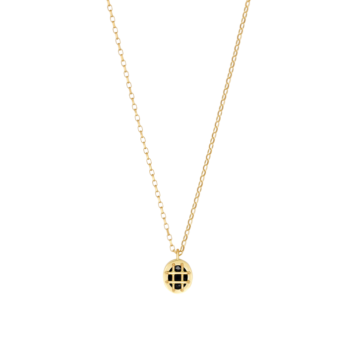 Cage Pendant (Oval) with Onyx