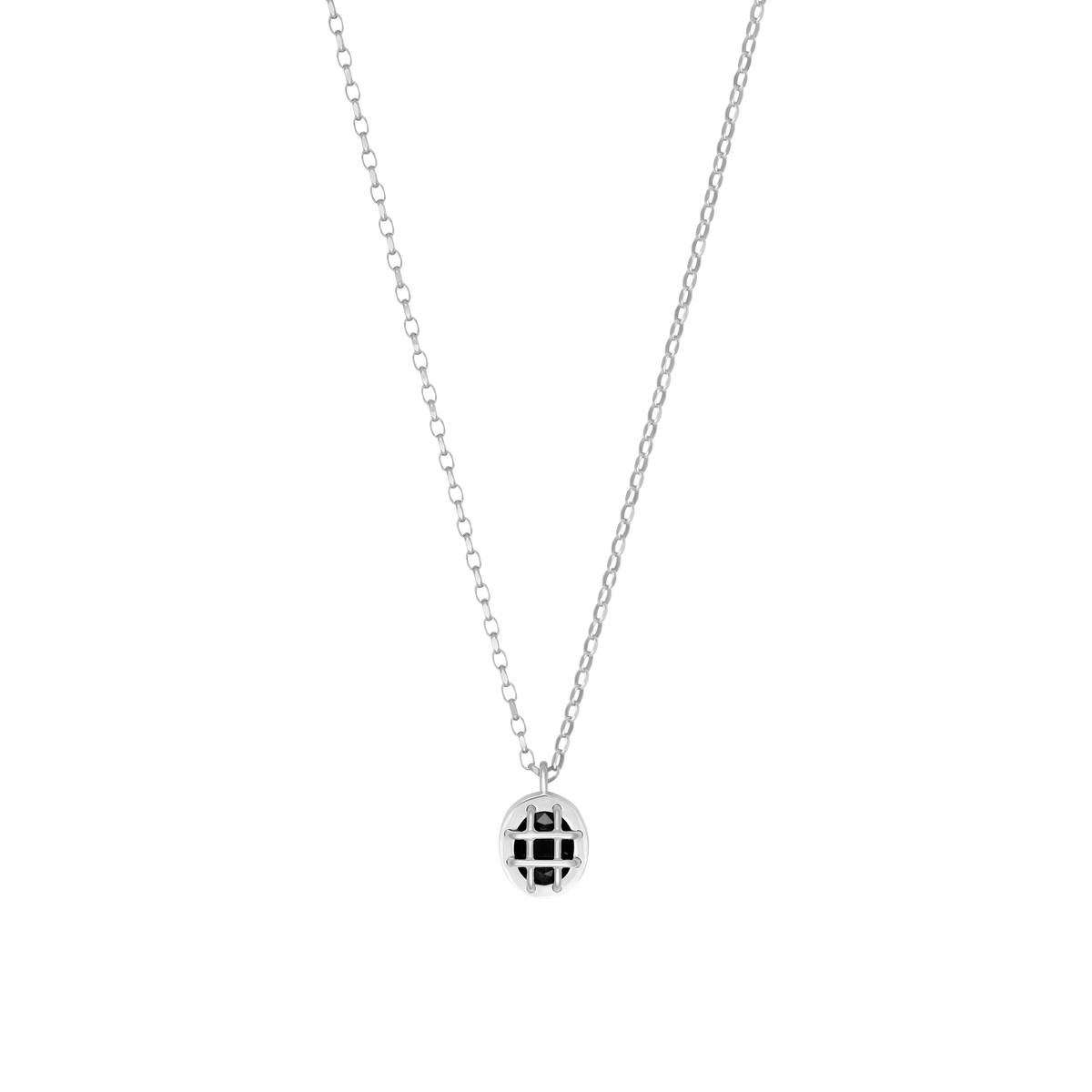 Cage Pendant (Oval) with Onyx