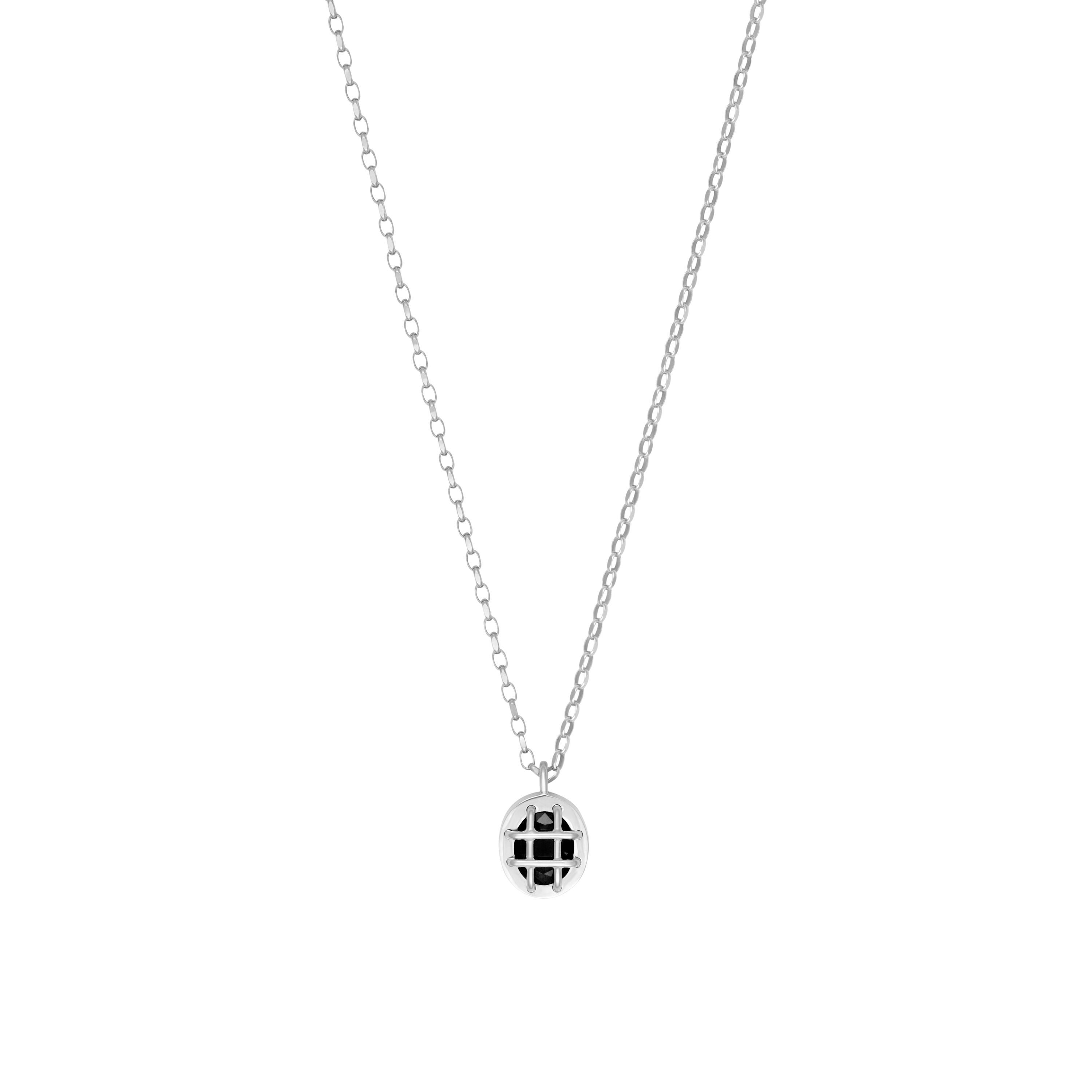 Cage Pendant (Oval) with Onyx