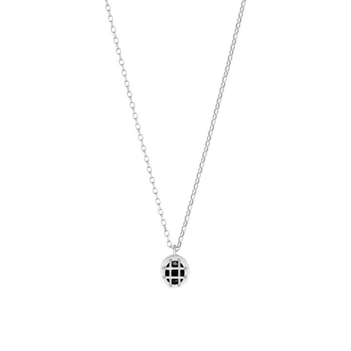 Cage Pendant (Oval) with Onyx