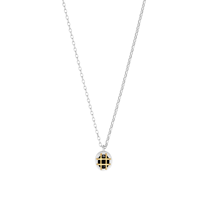 Cage Pendant (Oval) with Onyx