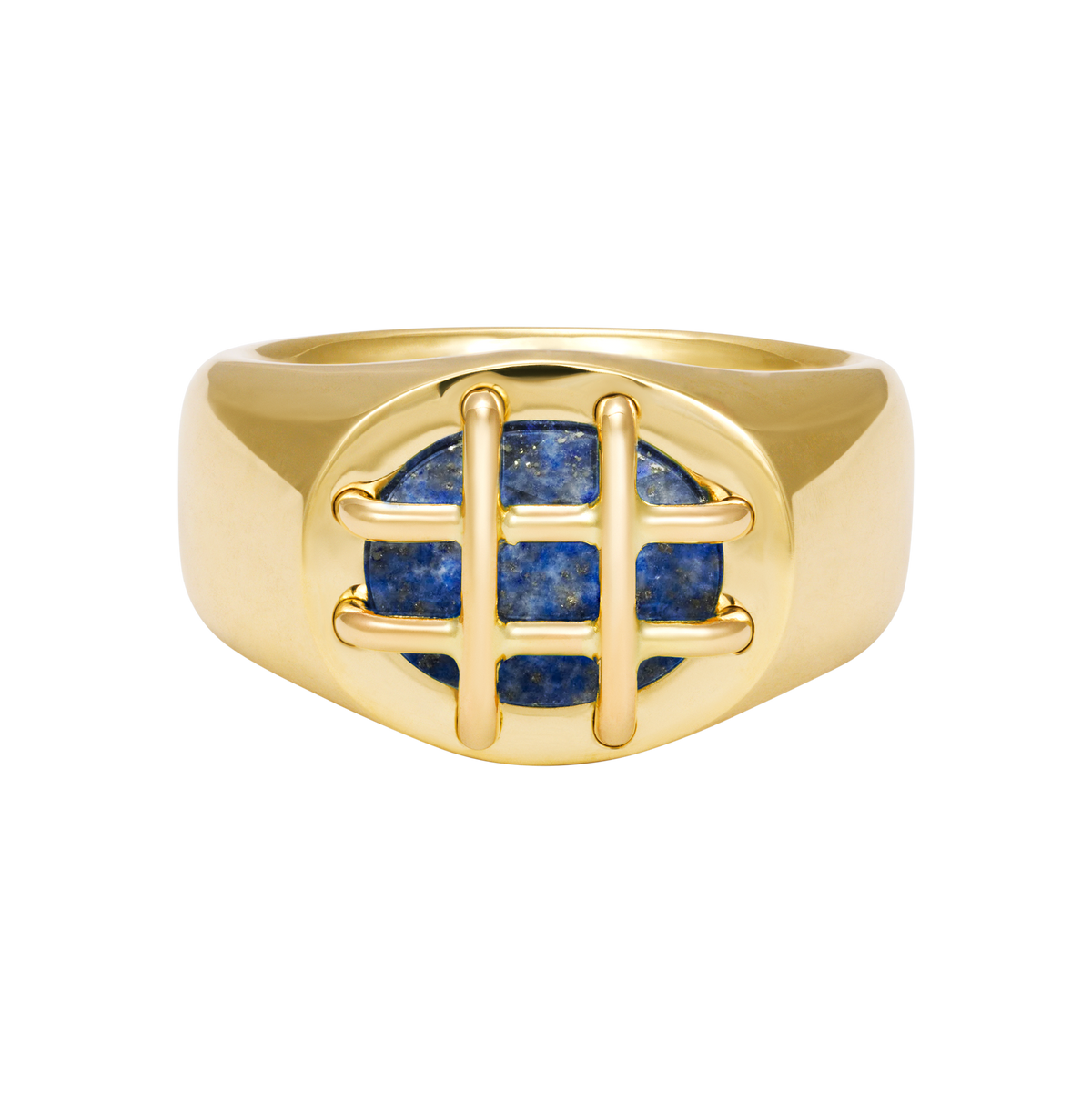 Cage Ring (Oval) with Lapis Lazuli