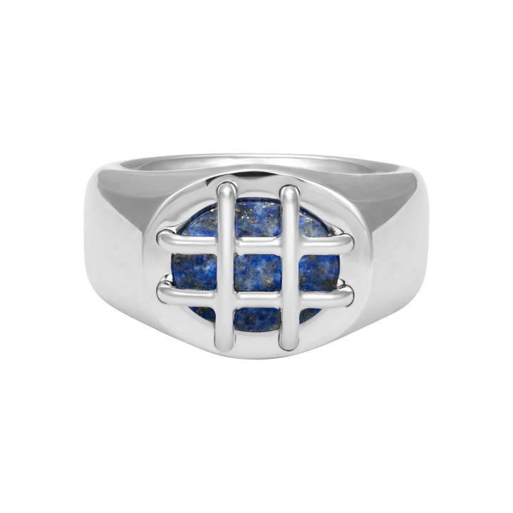 Cage Ring (Oval) with Lapis Lazuli