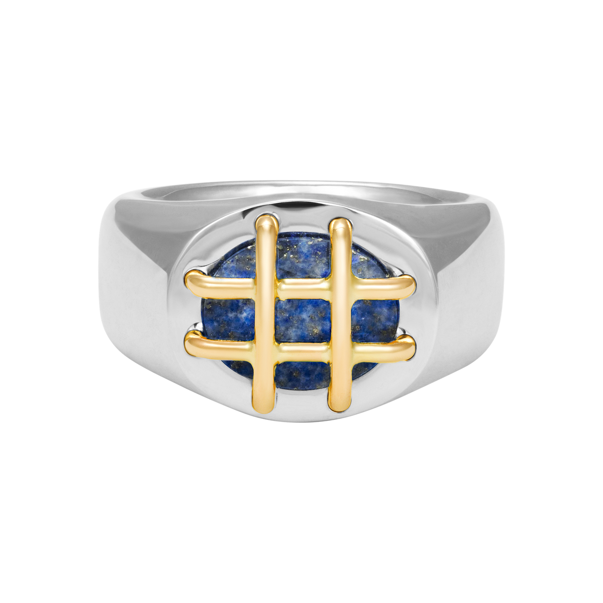 Cage Ring (Oval) with Lapis Lazuli