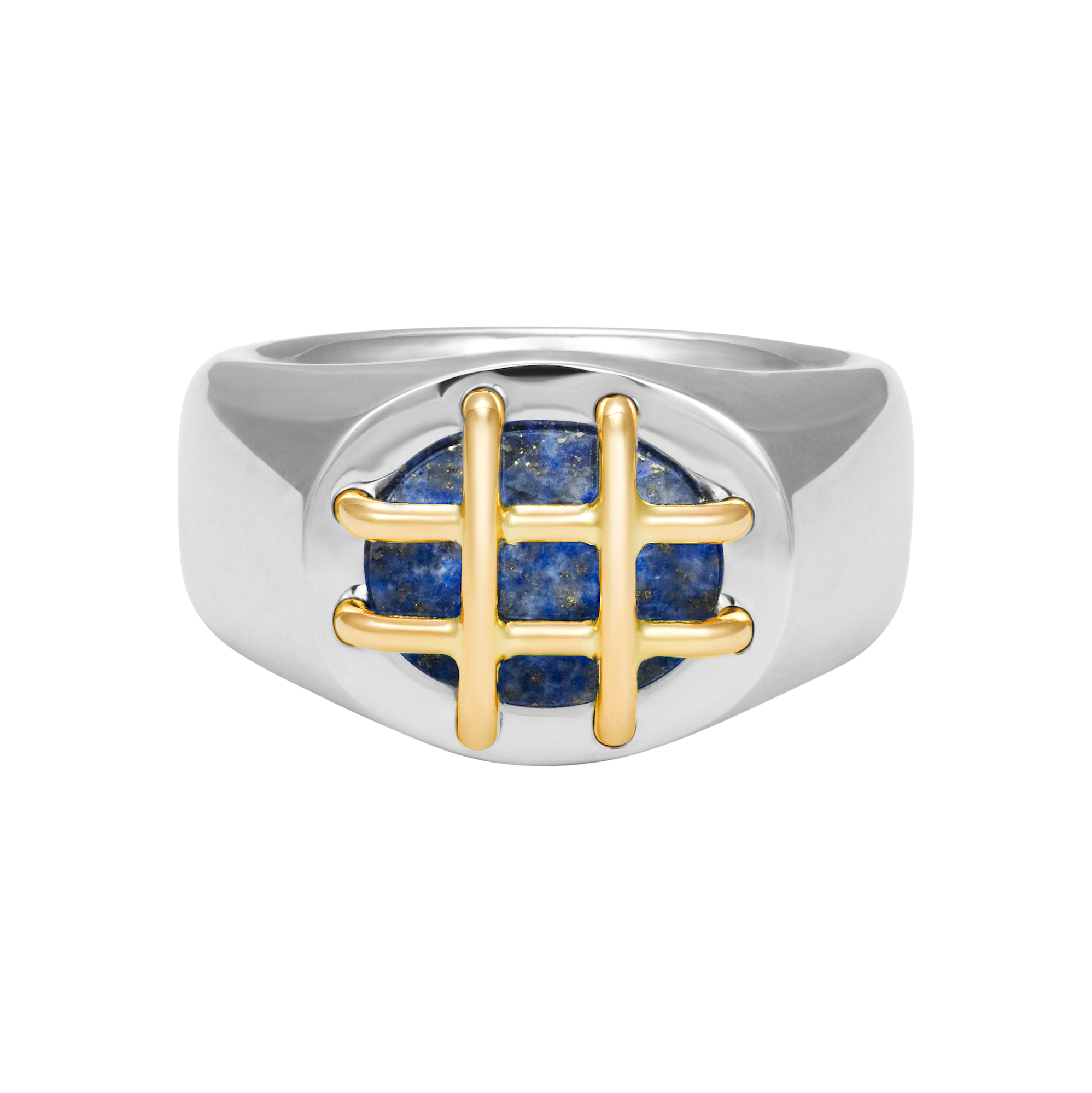 Cage Ring (Oval) with Lapis Lazuli