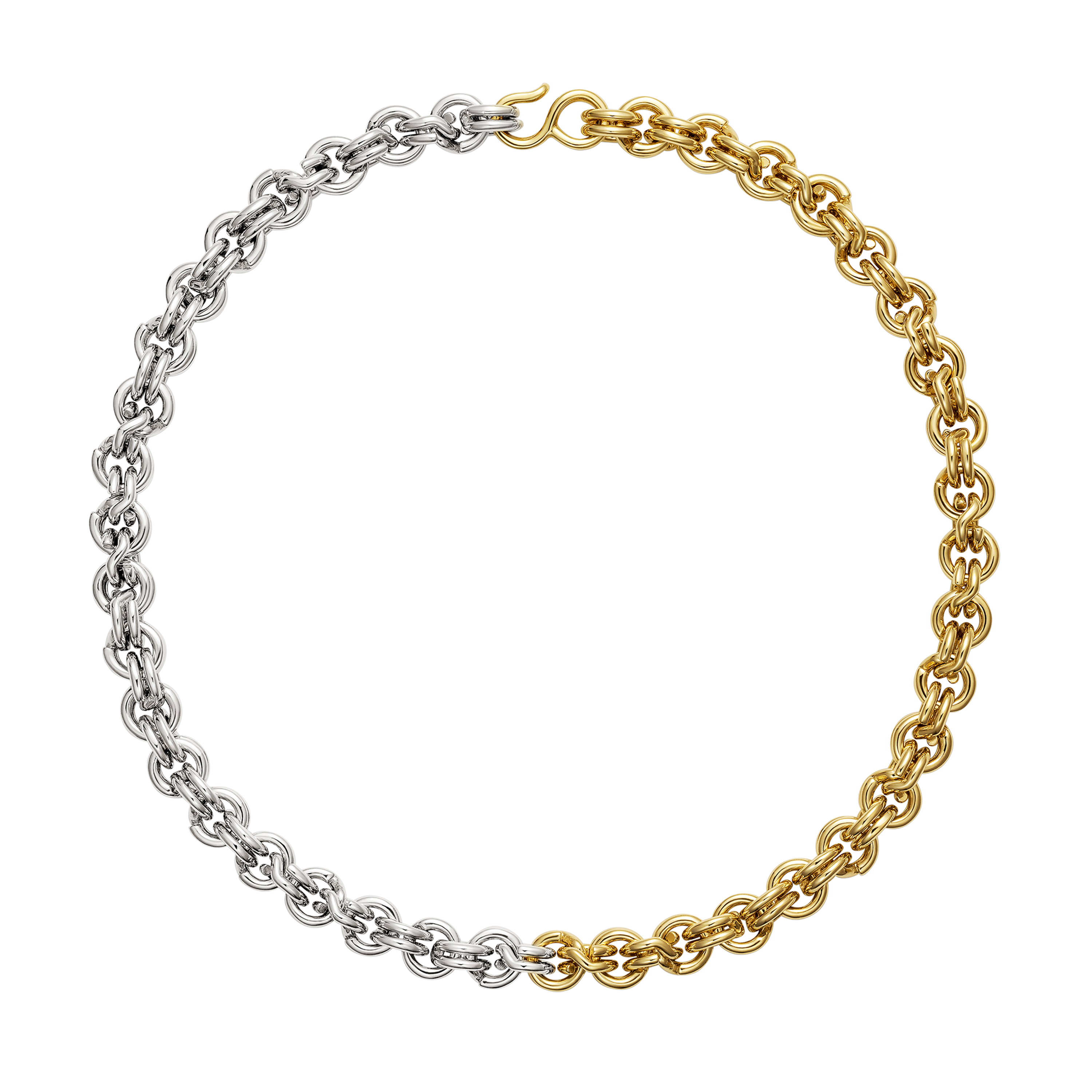 Keychain Necklace (10mm) with Half Gold