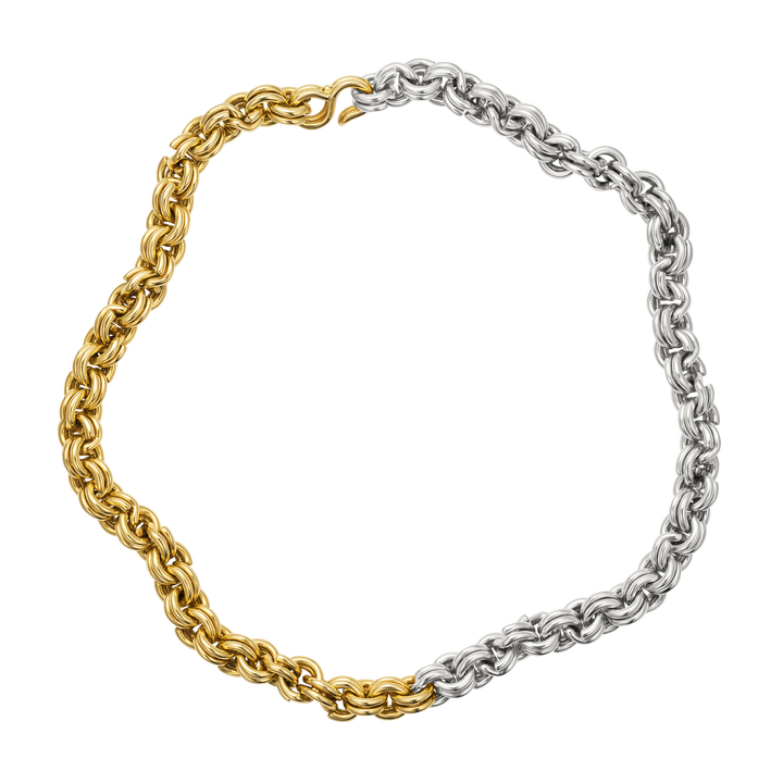 Keychain Necklace (10mm) with Half Gold