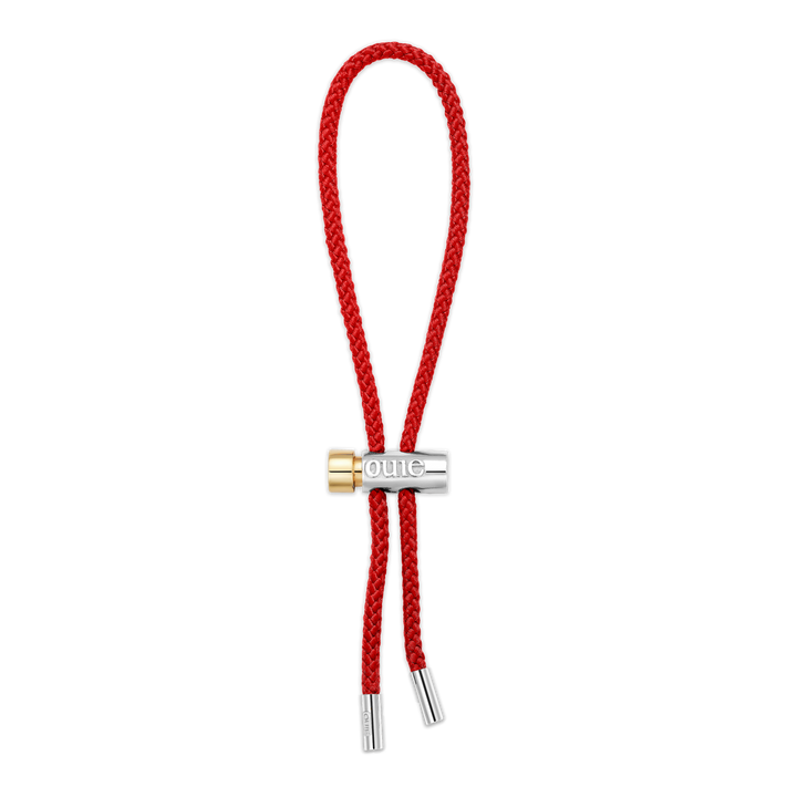 Toggle Bracelet with Red Kumihimo